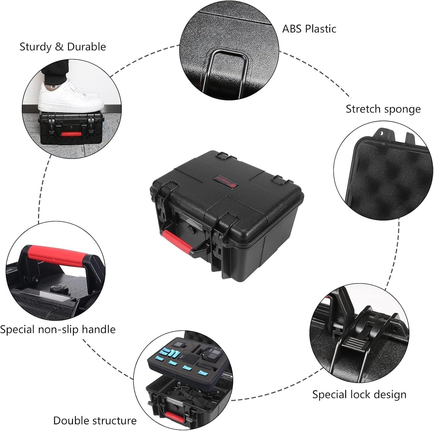 Travel-Friendly Water-Resistant Case for Action Cameras and Accessories Included