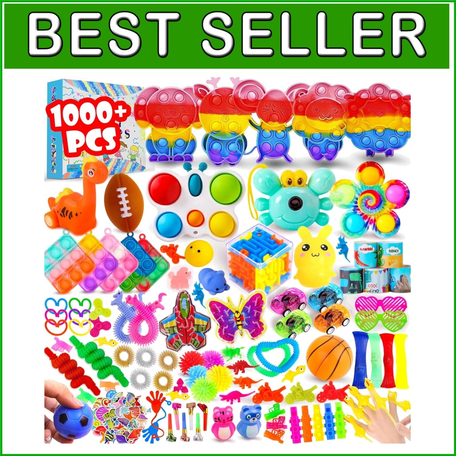 Ultimate 1000Pcs Fidget Toy Pack - Ideal for Kids' Party Goodie Bags & STUFFERS