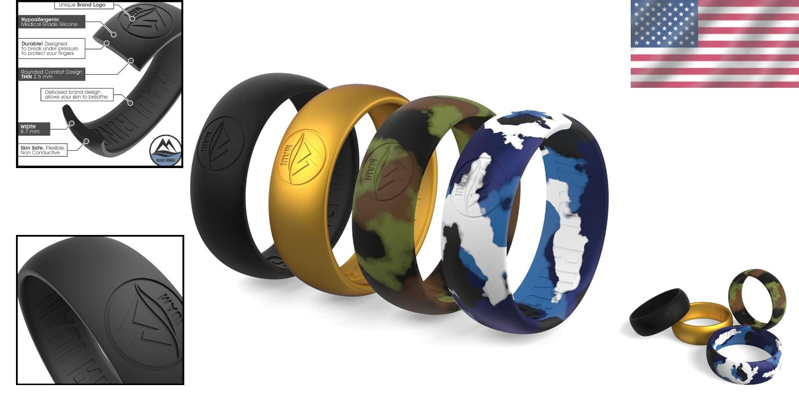 Comfort-Fit Active Silicone Wedding Ring for Men - Safe for Sports & Fitness