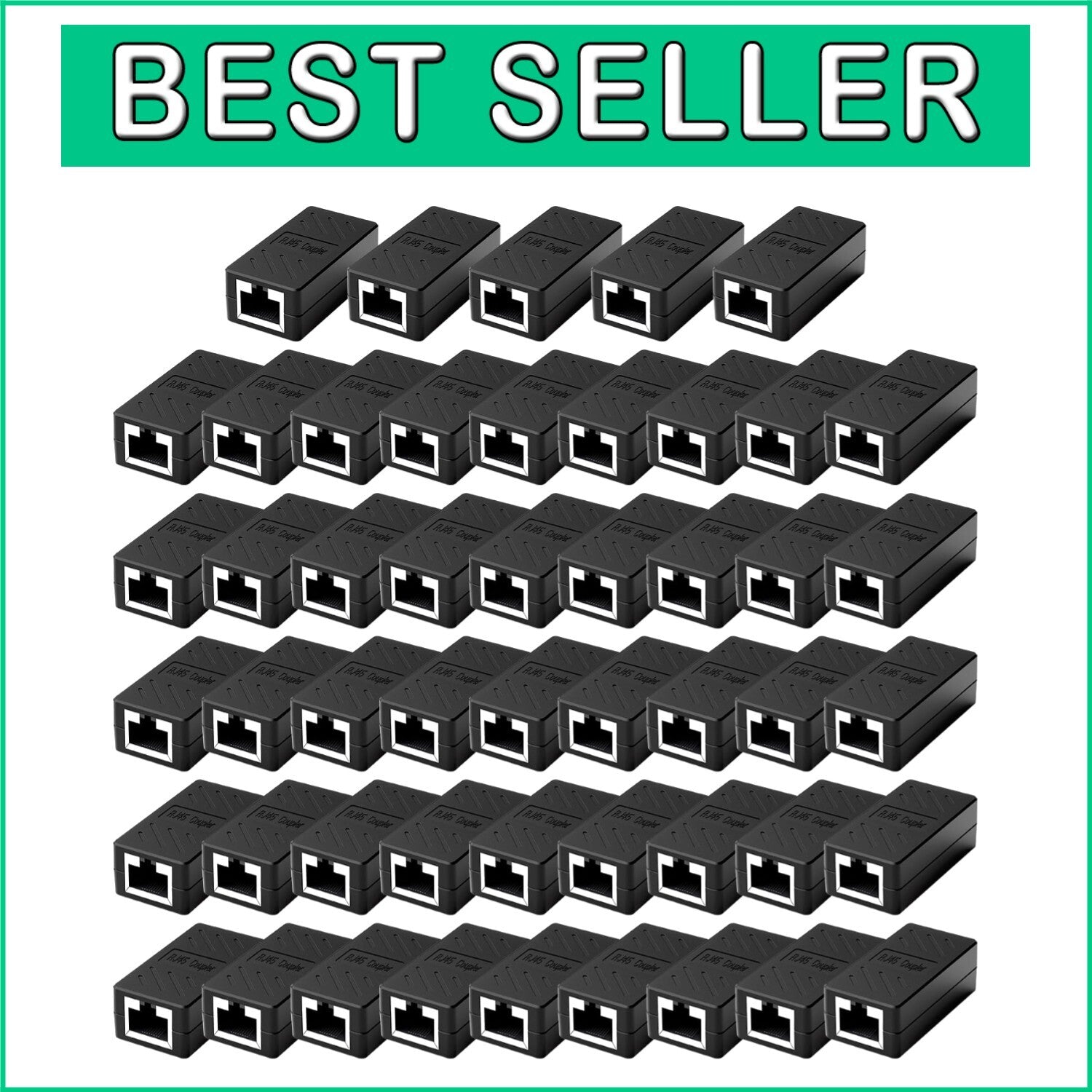 50 PCS RJ45 Coupler - Gigabit Ethernet Extender for Fast and Secure Connects