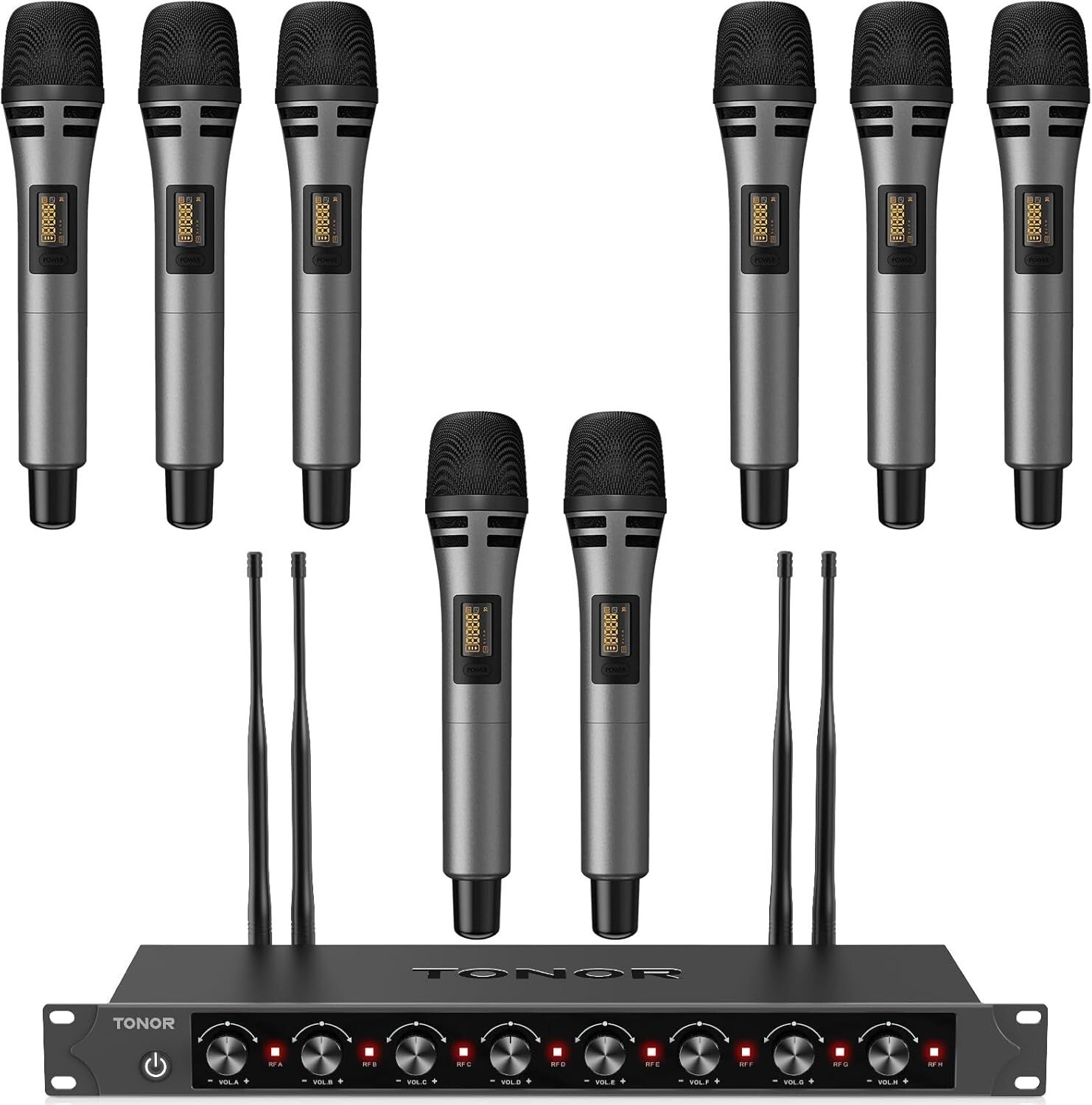 Professional Wireless Microphone System, 8x12 Channel UHF - Perfect for Events