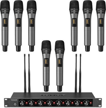 Load image into Gallery viewer, Professional Wireless Microphone System, 8x12 Channel UHF - Perfect for Events