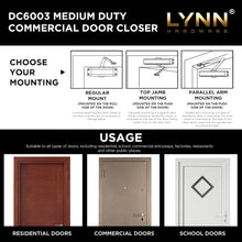 Load image into Gallery viewer, Adjustable Auto Door Closer - Commercial-Grade, Matte Black Finish for Light Use