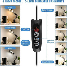 Load image into Gallery viewer, Versatile 5X LED Desk &amp; Clamp Magnifier - Adjustable Light &amp; Glass Lens