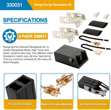 Load image into Gallery viewer, Complete Range Oven Repair Set: Electric Elements + Receptacle Kit &amp; Drip Bowls