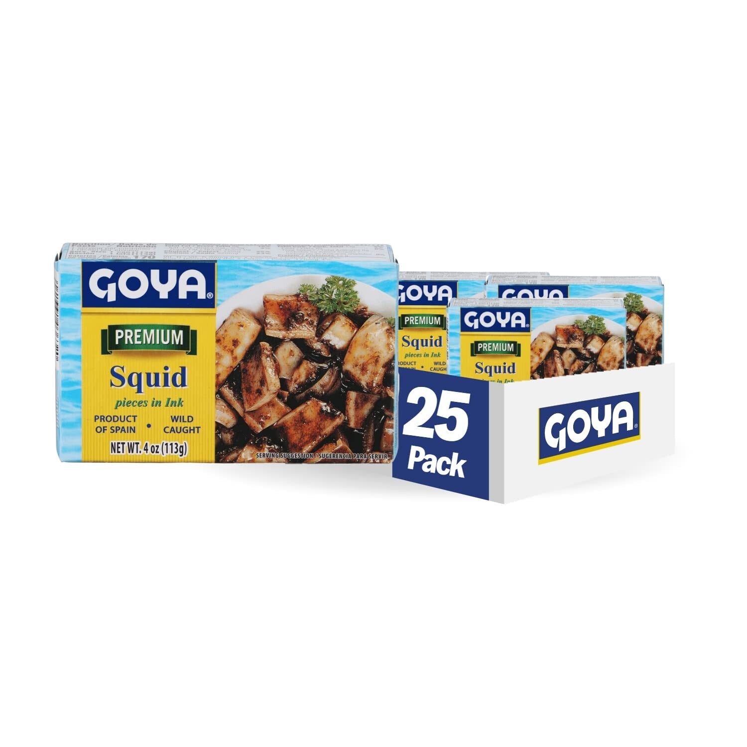 Ready-to-Eat Squid Pieces in Ink, 4oz Pack - Ideal for Quick Gourmet Meals
