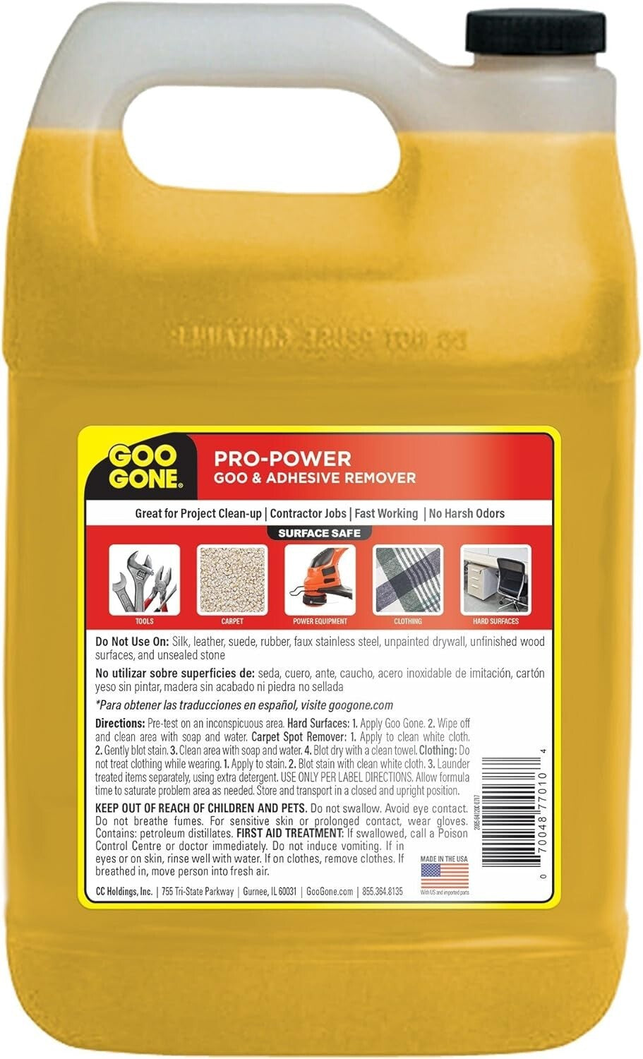 Professional Strength Adhesive Remover - 128 Oz Citrus Cleaner for Carpets