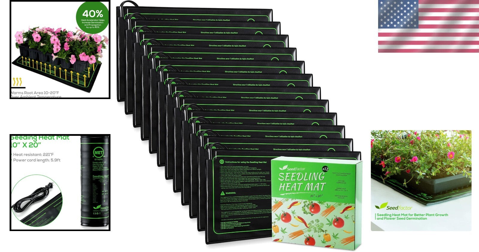 Versatile Indoor Gardening Heat Mat 12 Pack - Safe and Reliable Germination
