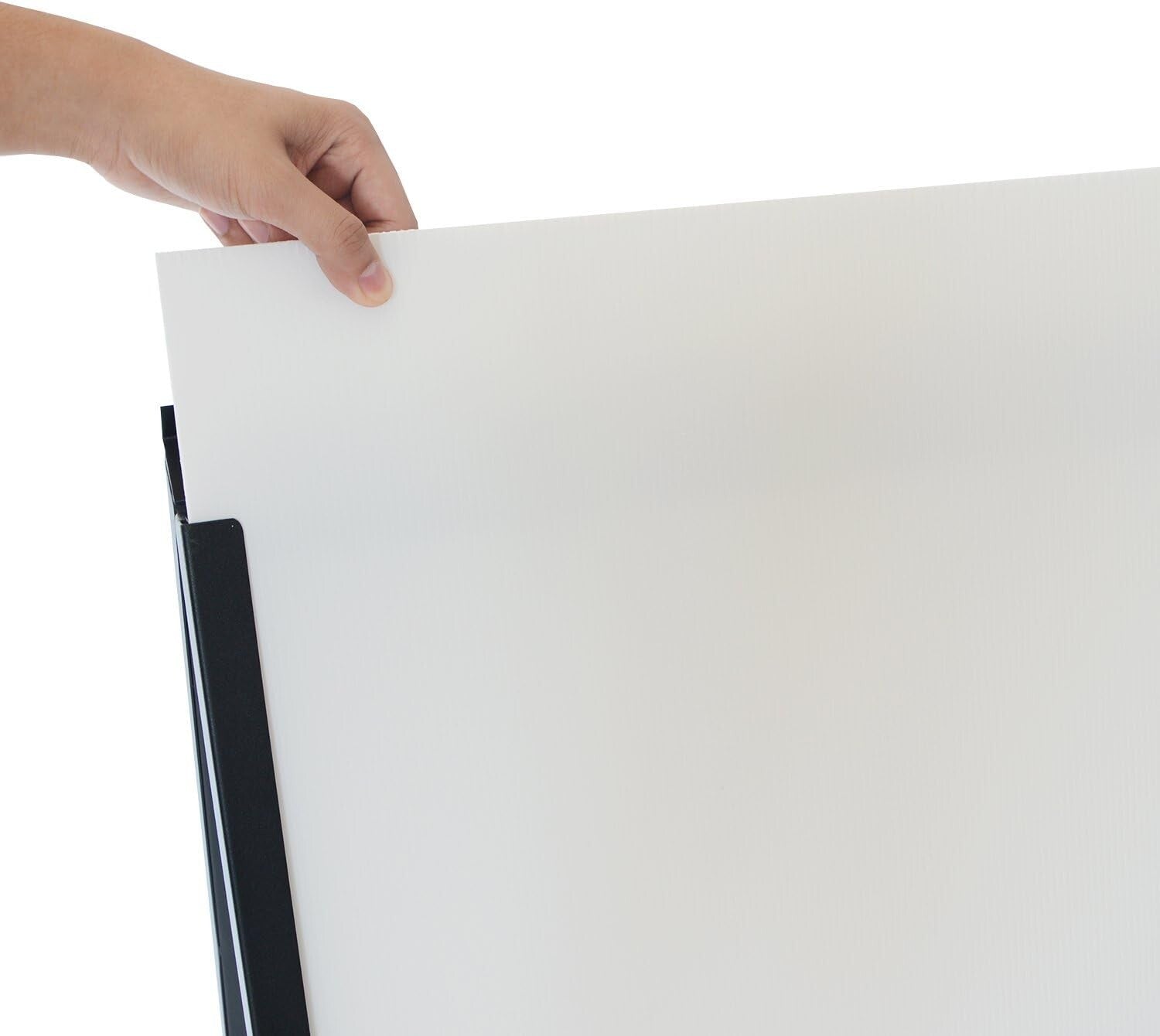 Portable Black Steel 24x36 Inch Sidewalk Sign with Corrugated Plastic Boards