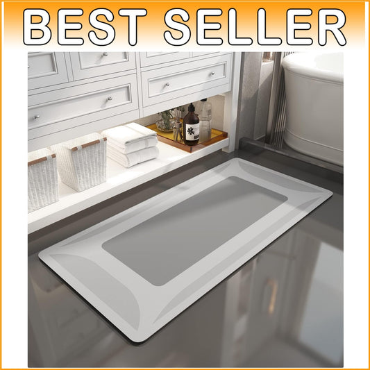 Quick Dry Absorbent Grey Bath Mat with Rubber Backing – Ideal for Shower Safety