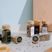 Load image into Gallery viewer, Premium Spice Jar Set with Bamboo Lids, Silicone Funnel &amp; 547 Spice Labels