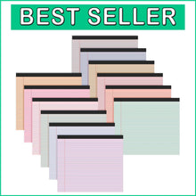 Load image into Gallery viewer, Cleverly Designed 12 Pack of Pastel 11" x 9.5" Lined Writing Pads for All Needs