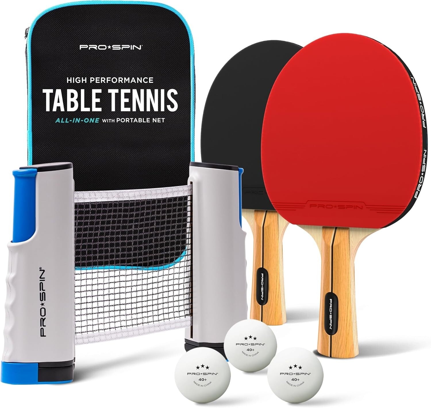 Portable All-in-One Ping Pong Set with Retractable Net - Perfect for Any Table