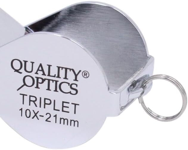 Lightweight Folding Jewelry Loupe Magnifier with Brass Body and Lanyard Loop