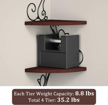 Load image into Gallery viewer, Versatile Walnut Finish Corner Shelf – Decorate and Organize Your Home Stylishly