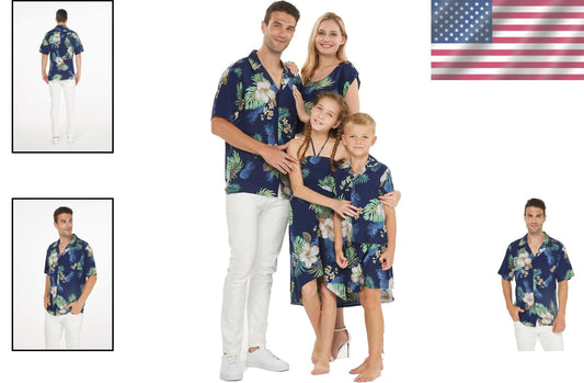 Navy Pineapple Garden Hawaiian Matching Outfit for Family - Comfortable Rayon