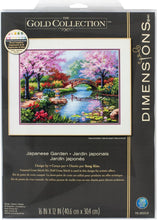 Load image into Gallery viewer, Gold Collection Cross Stitch Kit: Scenic Japanese Garden Art - 16 Count Aida