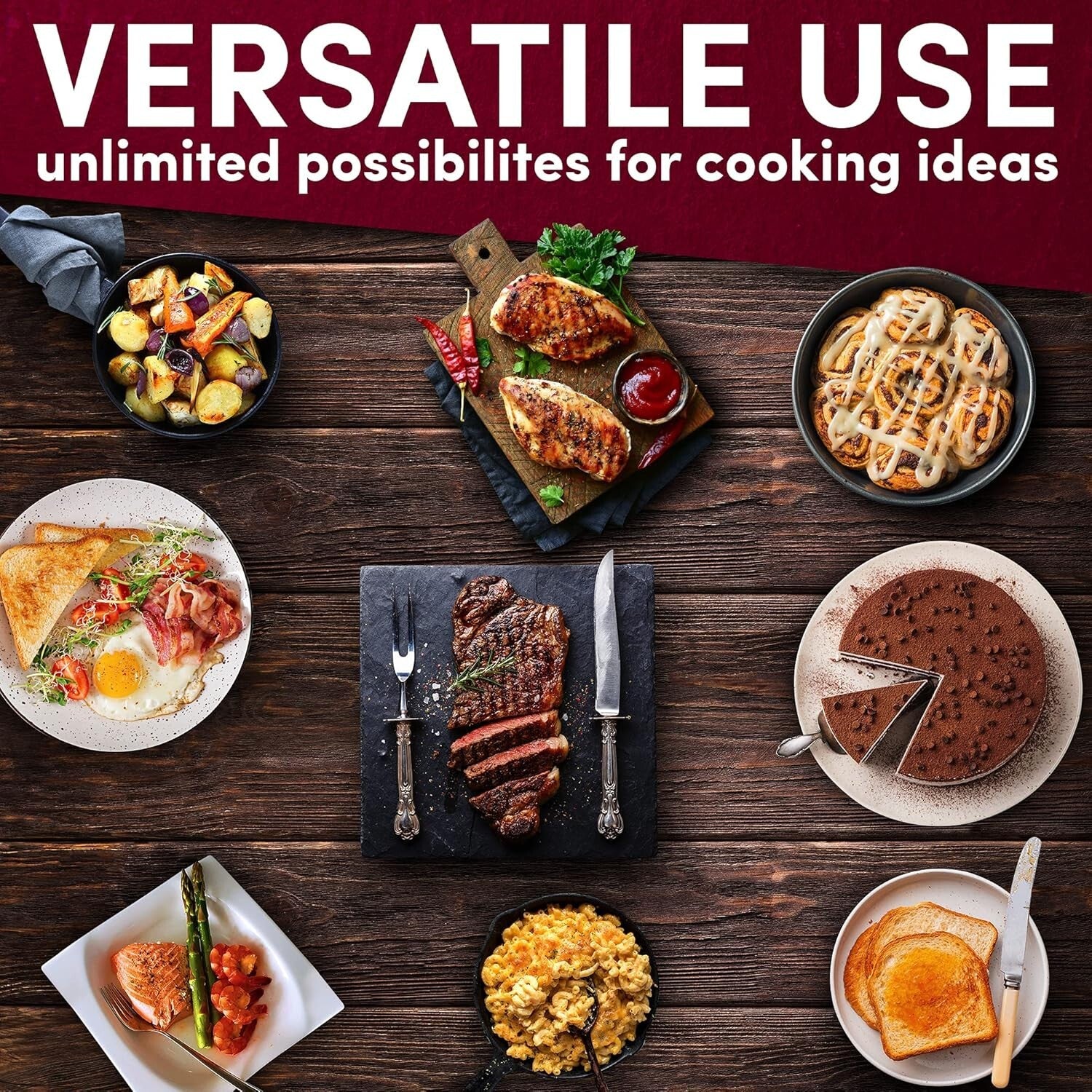 Family-Sized 7.5Qt Electric Skillet - 12" Deep Non-Stick with Tempered Glass Lid