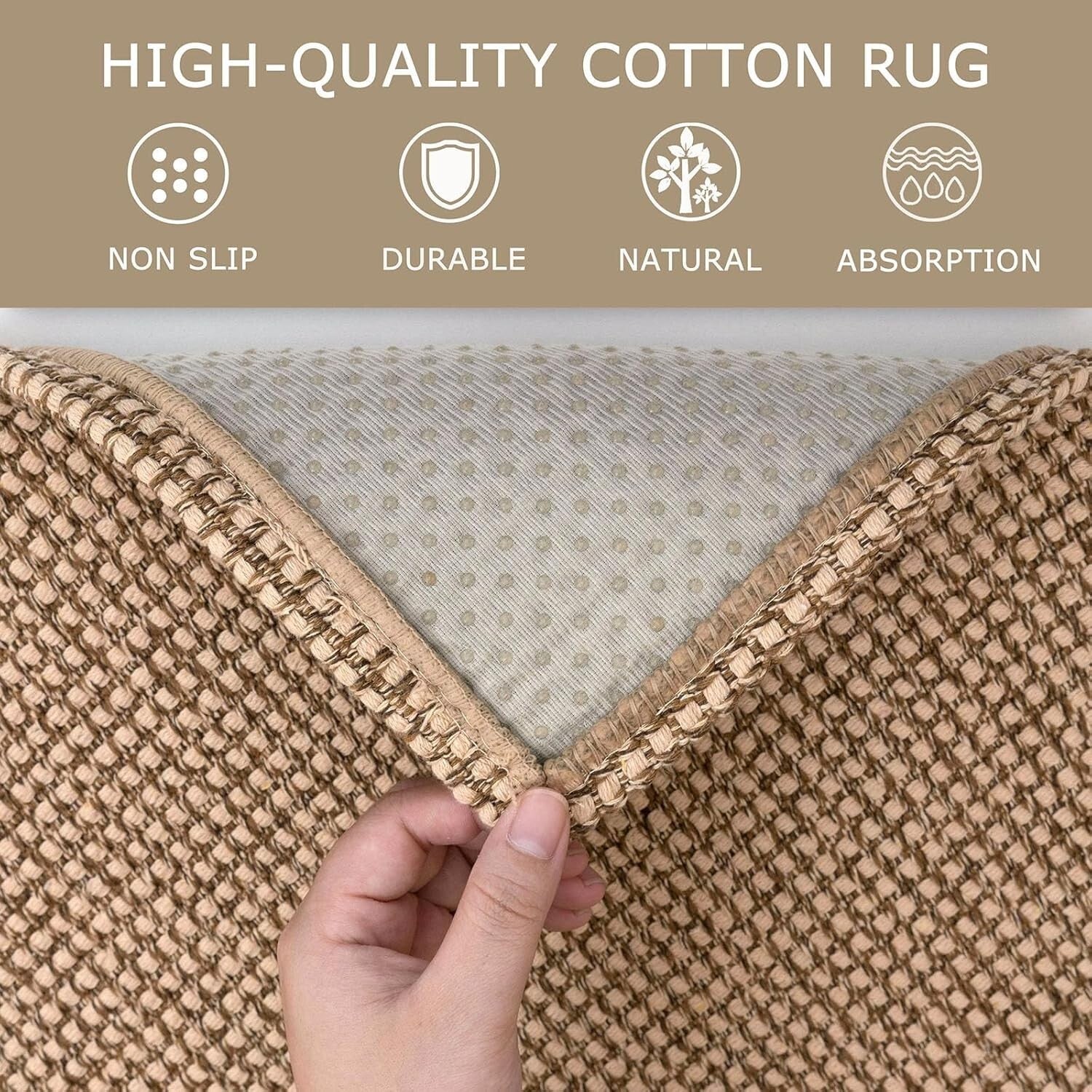 Farmhouse 3x10 ft Entryway Runner Rug - Soft, Stain Resistant, Machine Washable