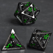 Load image into Gallery viewer, Fantasy-Inspired 7pc Metal Dice Set - Lightweight &amp; Attractive for Gamers