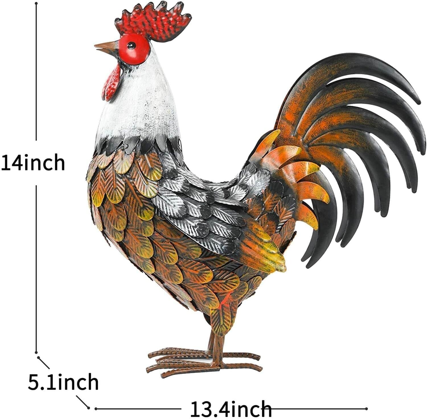 Elegant Waterproof Metal Chicken for Garden Decoration - Handmade Gift Idea