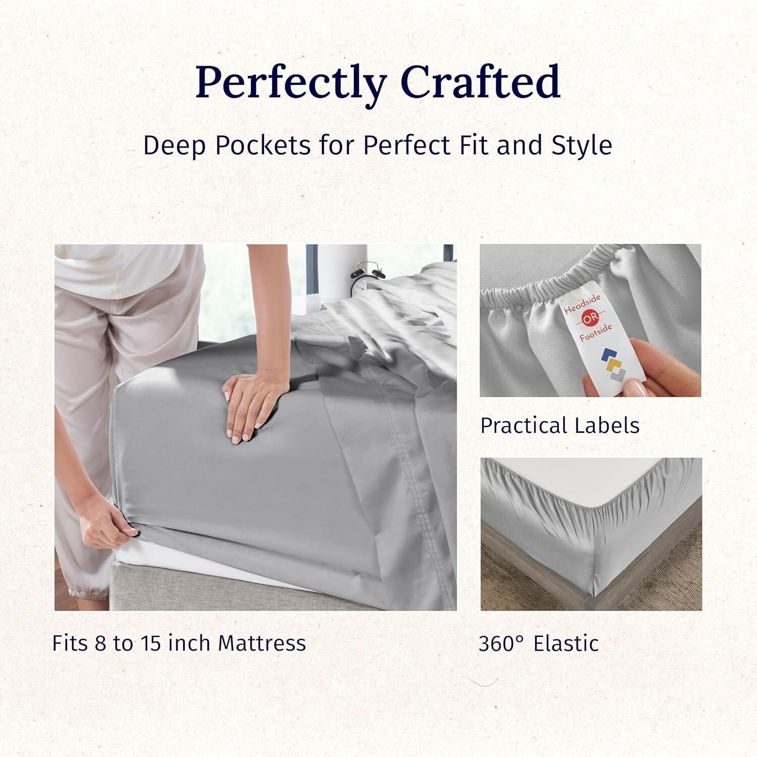 Deep Pocket Twin Sheet Set - 100% Cotton Sateen, Luxurious Comfort & Style