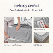 Load image into Gallery viewer, Deep Pocket Twin Sheet Set - 100% Cotton Sateen, Luxurious Comfort &amp; Style