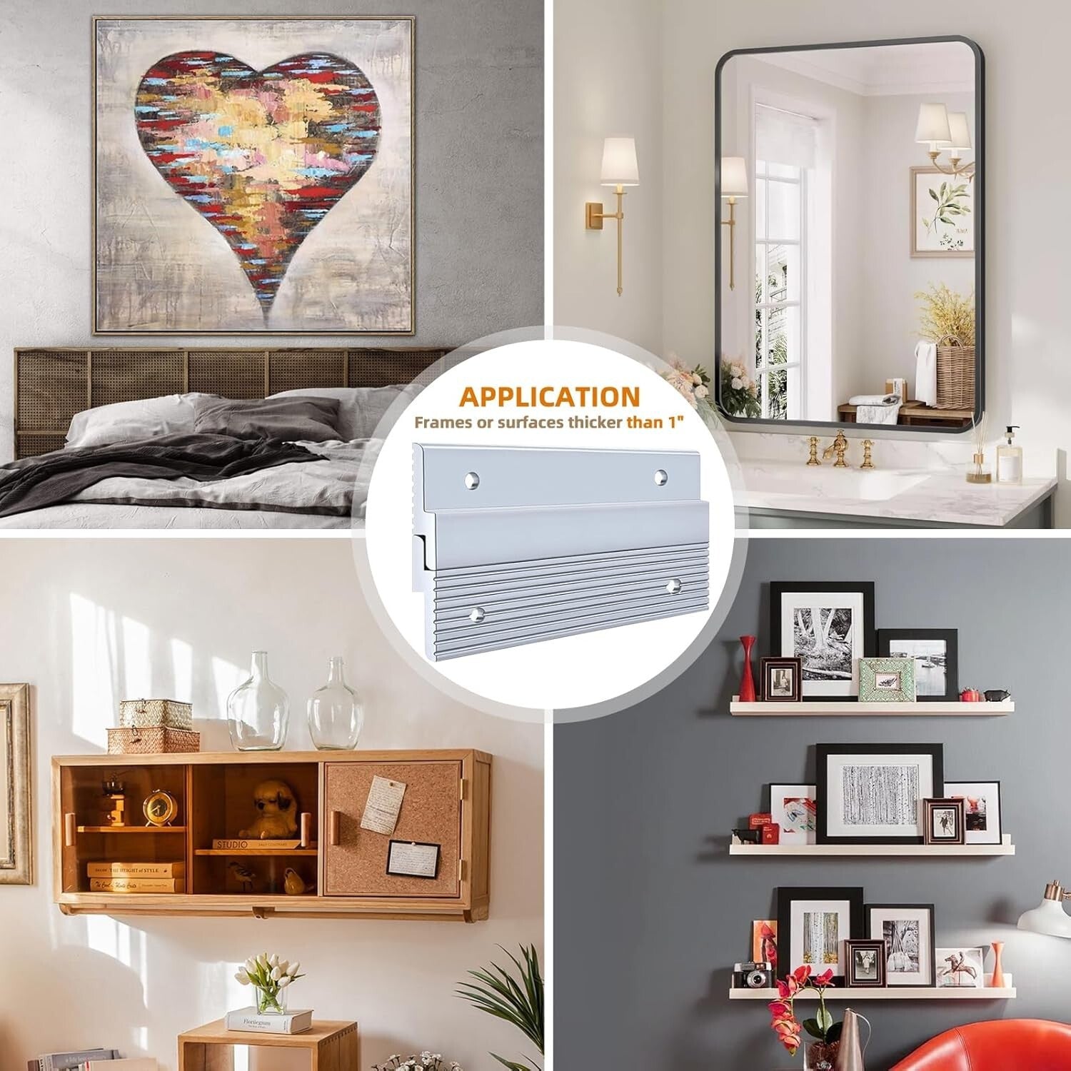 Aluminum French Cleat Hanger Set - Invisible Mounting for Artwork & Mirrors