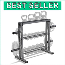 Load image into Gallery viewer, Elegantly Designed 3-Tier Weight Rack with Rubber Caps for Home Fitness