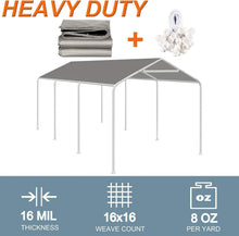 Load image into Gallery viewer, Versatile 10 x 20 Ft Carport Replacement Canopy Cover for All-Weather Use