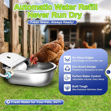 Load image into Gallery viewer, 2.5L Auto-Filling Stainless Steel Water Bowl Kit for Farm Animals - Complete Set