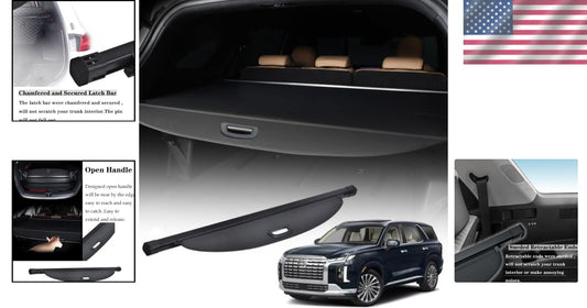 All-Weather Retractable Cargo Cover for Hyundai Palisade 2020-2025, Easy Install