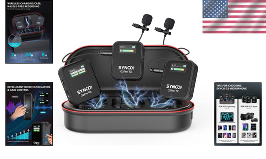 Omnidirectional Lavalier Mic System for DSLR/iPhone - Mute Function & Control