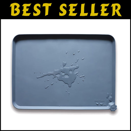 X-Large Non-Slip Silicone Pet Food Mat - Waterproof and Easy to Clean - 28"x20"