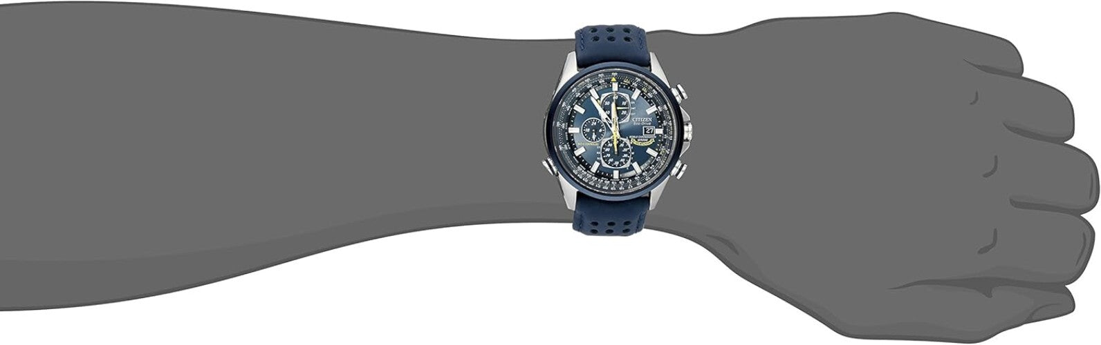 Men's Eco-Drive Blue Dial Chronograph Watch: Premium Timekeeping with Precision