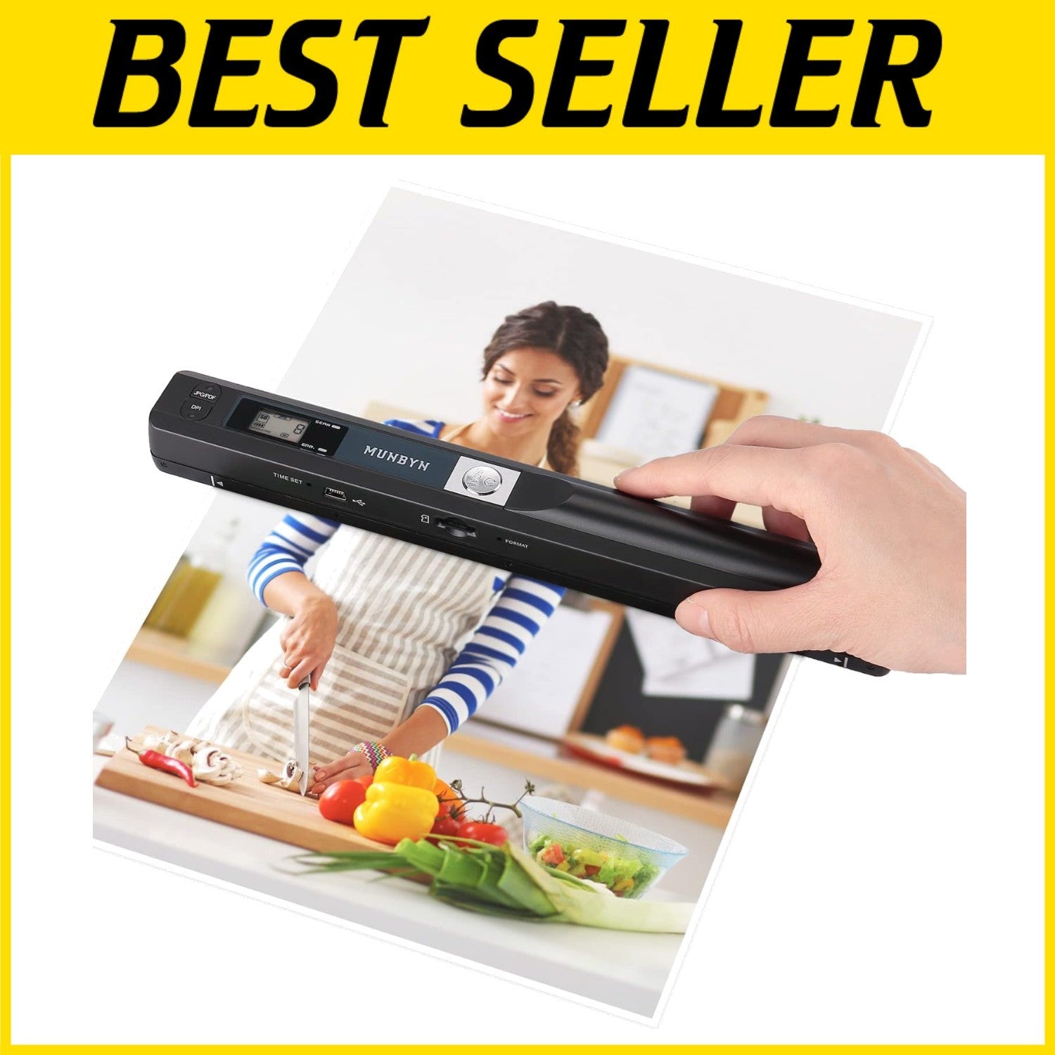 Compact 900 DPI Wand Scanner with USB Connection - Ideal for Easy Digitalization