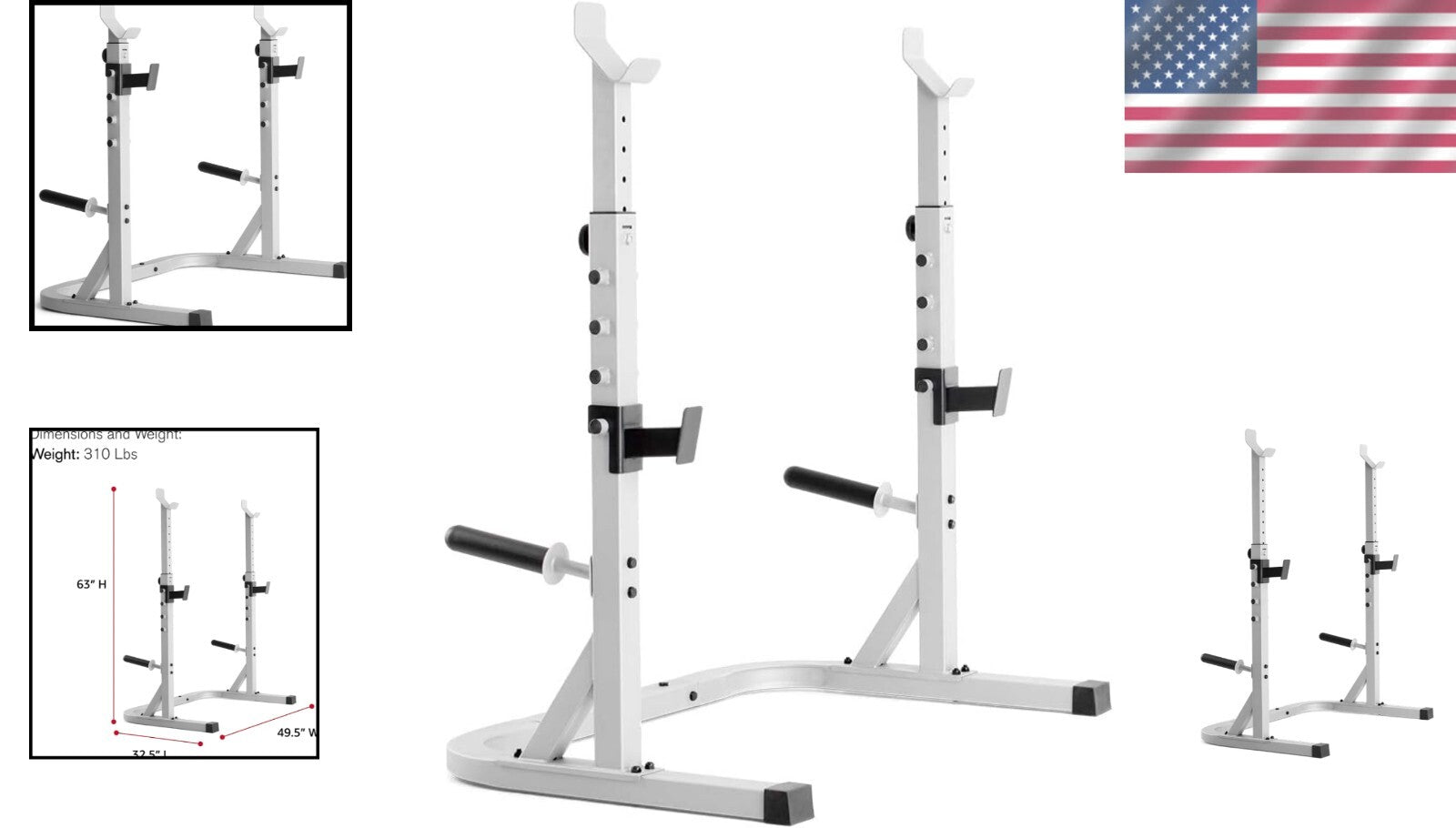 Independent Squat Rack with Adjustable Safety Arms - Perfect for Home Workouts