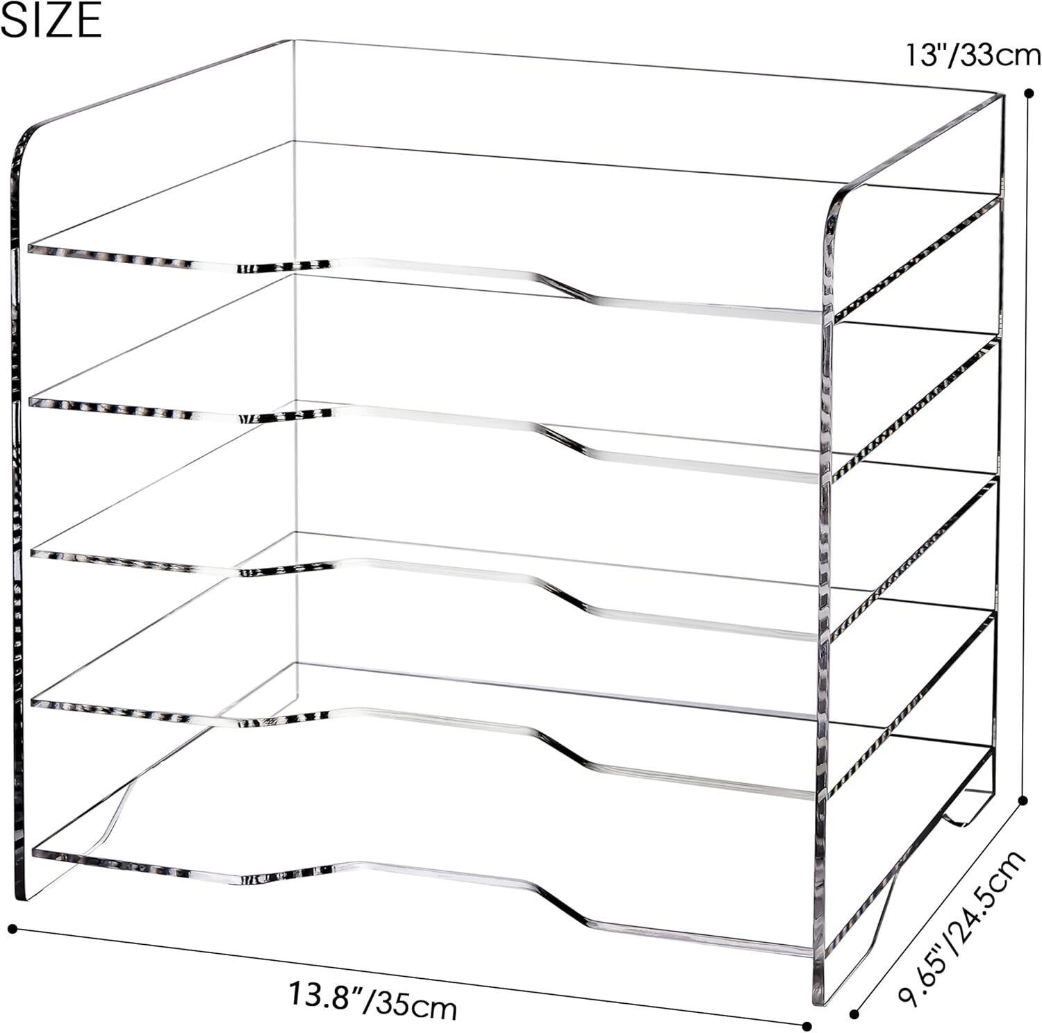 Robust 5-Tier Letter Tray Organizer with Portable Handles for Effortless Access