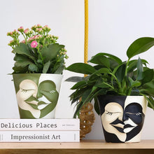 Load image into Gallery viewer, Unique 8-Inch Eclectic Rainbow Planter - Lightweight Resin with Drainage