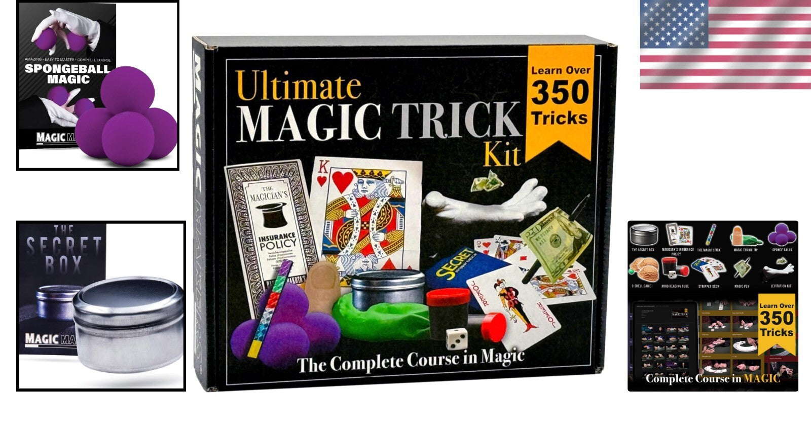 Professional Quality Magic Trick Kit with 350 Tricks and Learning Tutorials