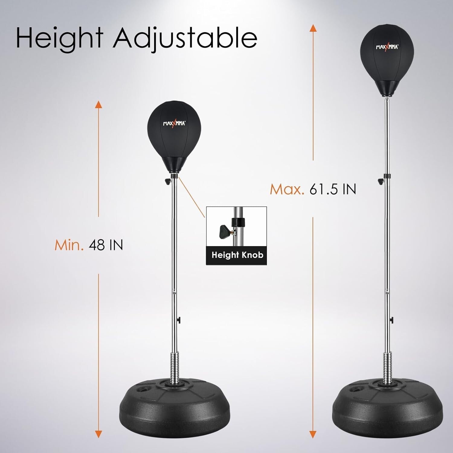 Height-Adjustable Reflex Boxing Bag Kit - Ideal for All Ages and Skill Levels