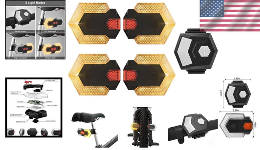 USB Rechargeable Bike Tail Light with Turn Signals - Waterproof & Bright LED