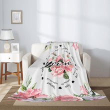 Load image into Gallery viewer, Inspirational Floral Throw Blanket 80"x60" - Perfect Christian Gift for Women