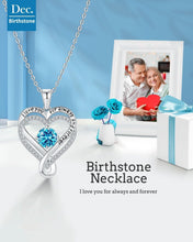 Load image into Gallery viewer, Engraved 'I Love You Forever' Necklace with Cubic Zirconia &amp; Birthstones for Her