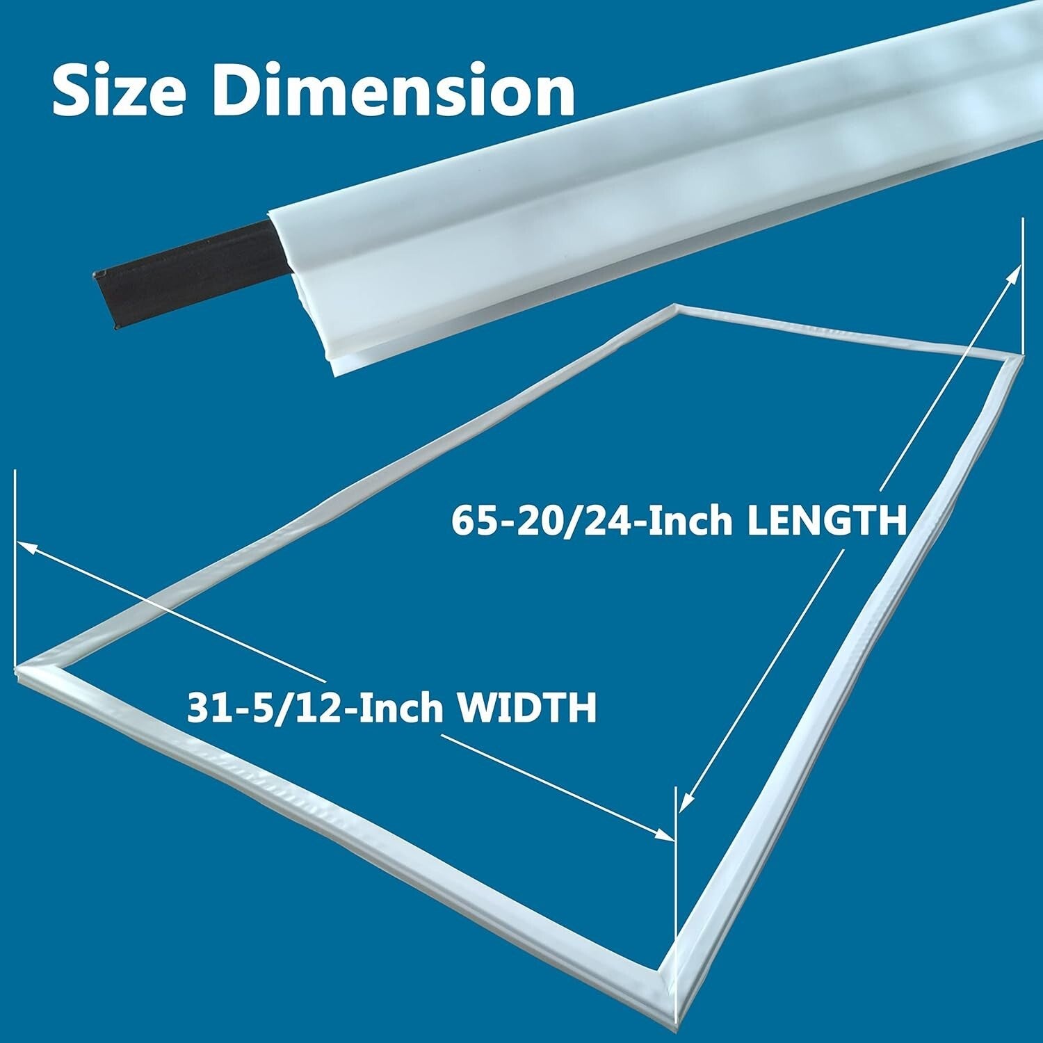 Durable White Freezer Door Gasket - Quick Install for Frigidaire Refrigerators