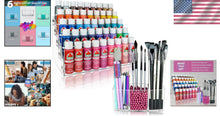 Load image into Gallery viewer, Portable Paint Organizer &amp; Brush Holder - Durable, Clear Acrylic with Style