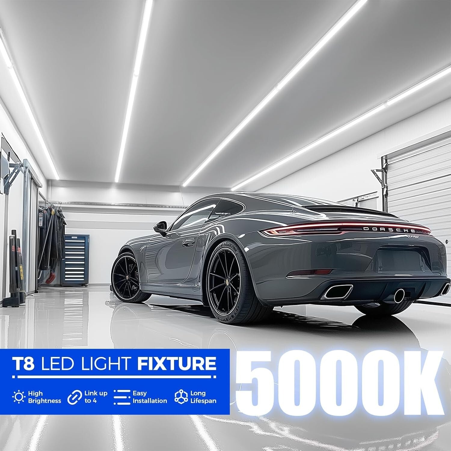 Energy-Efficient 8FT LED Shop Lights, 10 Pack, High Output Daylight White