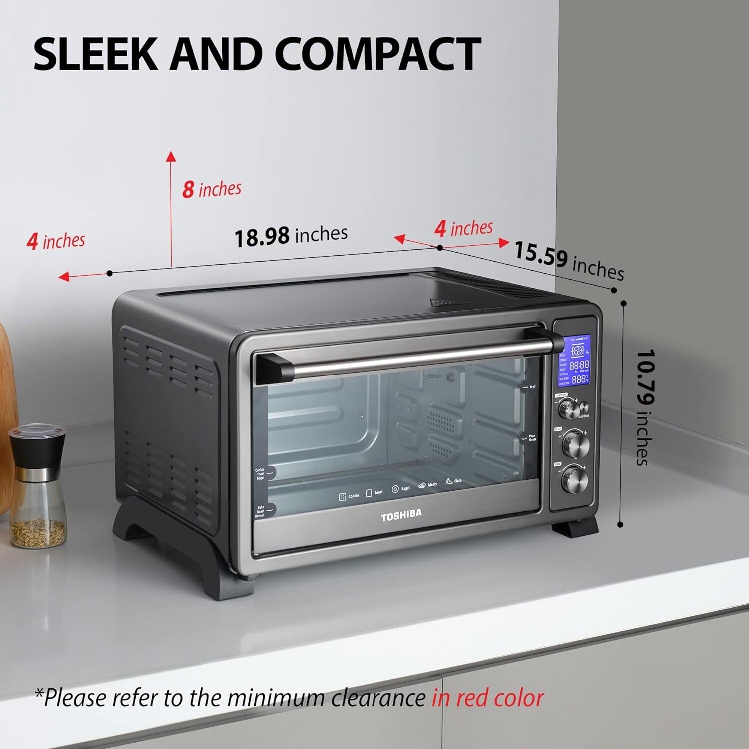 Family-Sized 1500W Convection Toaster Oven with 10 Functions and Accessories