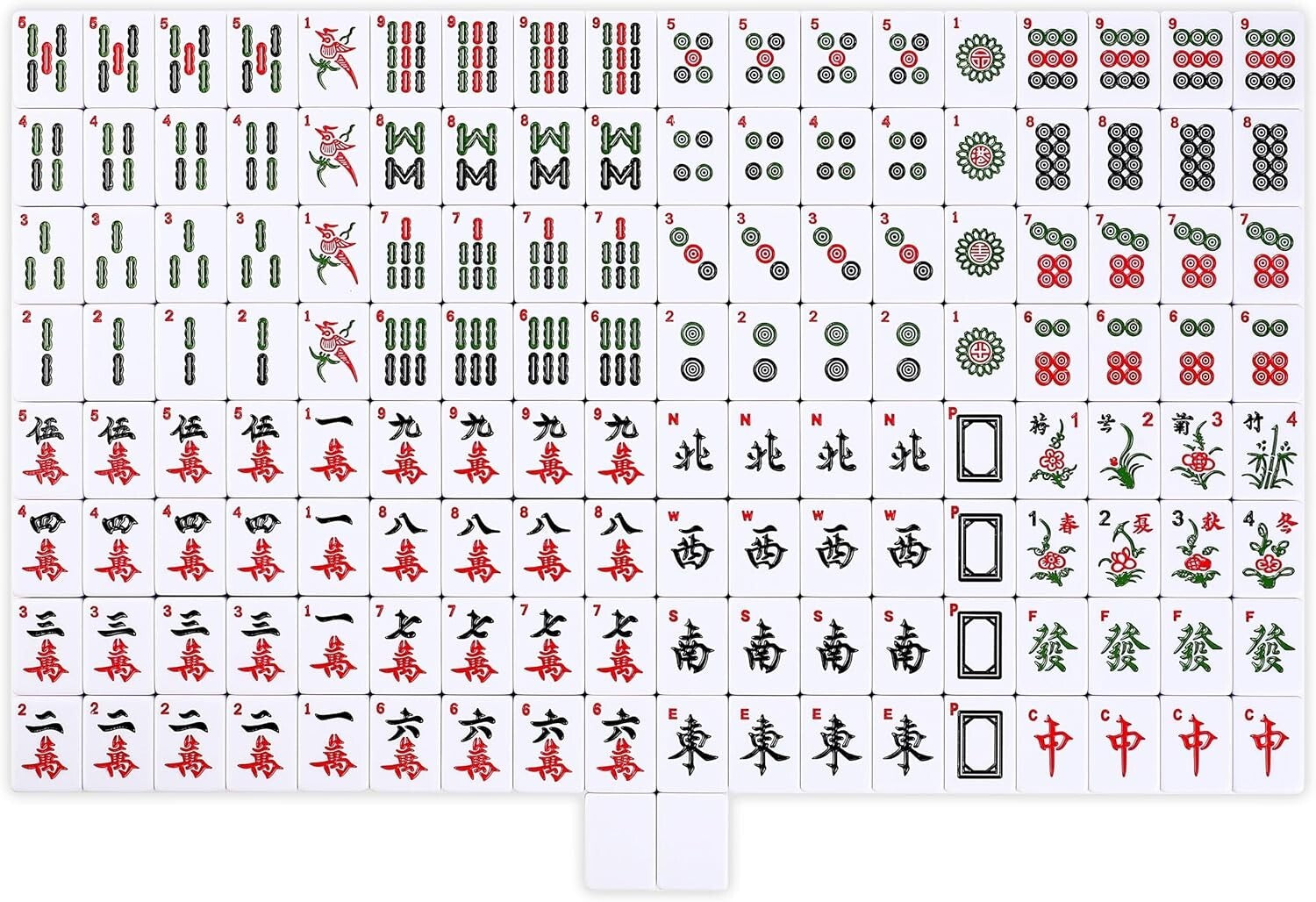 Deluxe 146 Tile Mahjong Set - Professional Quality with Travel Case & Trays