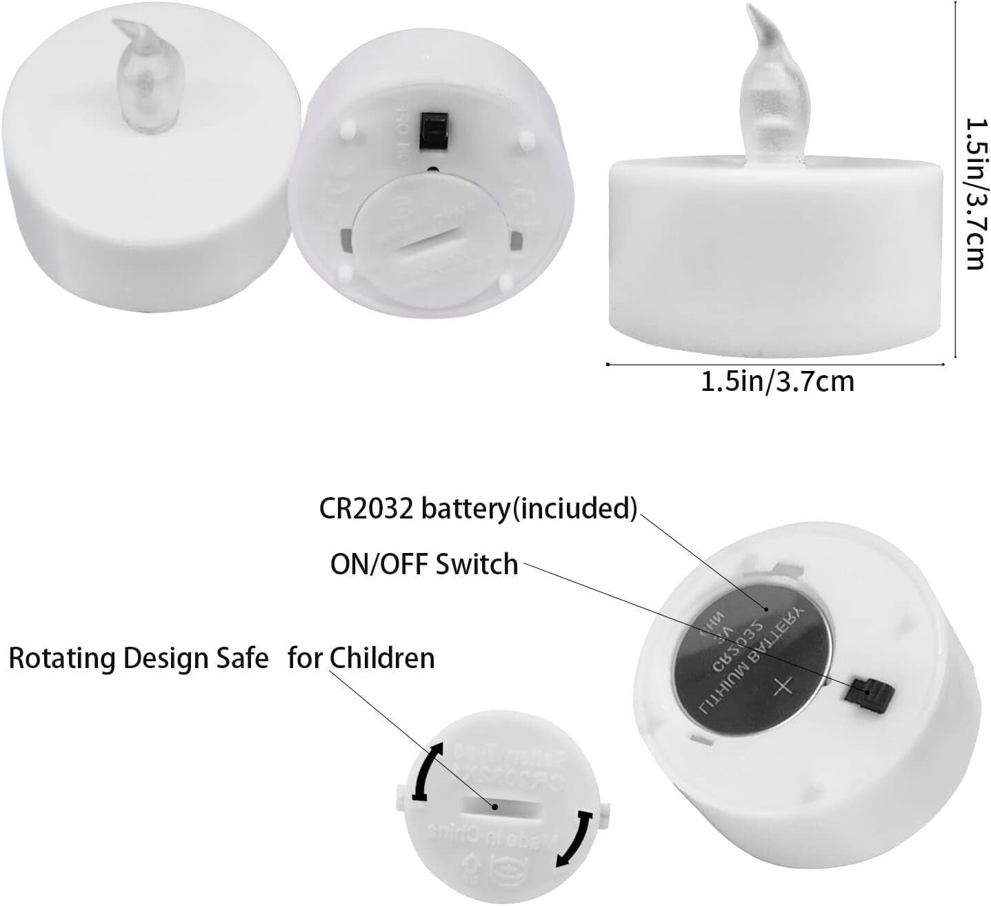 Battery-Powered LED Tea Lights - 200 Warm White Flickering Candles - Safe Decor